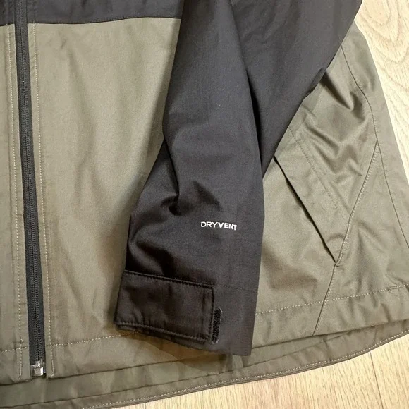 The North Face DryVent Millerton Black Green Full-Zip Lined Rain Jacket Men's XL - Picture 8 of 10